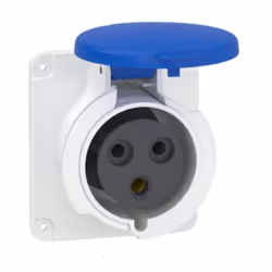 Prise socle 32A 2P+T clapet bleu 200-250V CA industrielle droite étanche IP44 PRATIKA socle de prise industrielle droite 32 A ...