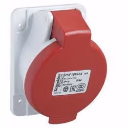 Fiche panneau basse tension coudée PK Patrika à vis montée sur panneau coudé, 16A, IP44, IK08, 380V, 3P+N+T, 50-60 Hz, pesant ...