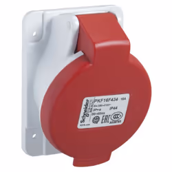 PratiKa - prise industrielle basse tension inclinée - 16A - 380...415 V - CA - 3P+T - 50/60 Hz - IEC 60309-1&2 - vis imperdab ...