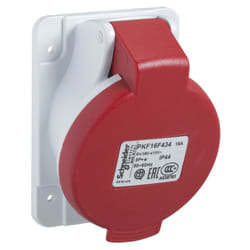 Schneider Electric - PratiKa - socle de prise inclinée -16A - 3P+T - 380-415 v ca- IP44 - à vis (PKF16F434)