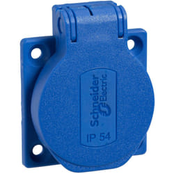 Schneider Electric - PratiKa socle de prise nf 50x50mm 2P+T 10-16 a IP54 connex. arr. bleu schneider PKN51B