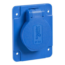 Schneider Electric - PratiKa - socle de prise nf 65x85mm - 2P+T 10-16 a - IP54 - connex. arr. - bleu (PKN61B)