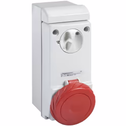 Socle de prise murale femelle tripolaire 63A Conçue pour les installations industrielles exigeantes, cette prise femelle poss ...