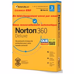 Logiciel de sécurité - NORTON - 360 DELUXE 2024 - 3 Appareils - 1 An - 25GB Cloud