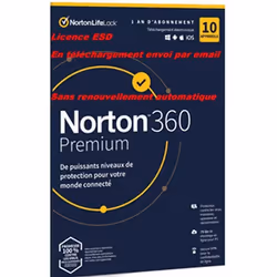 Logiciel - NORTON - 360 PREMIUM 2024 - 10 Appareils - 1 An - 75 Go Cloud