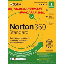 Abonnement Norton 360 Standard 2024 - 1 Appareil - 10 Go Cloud - ESD - 1 An - PC Mac Android
