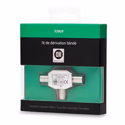 Té coaxial 9.52 mm - D2DIFFUSION - Blanc - Neuf - Garantie 2 ans - Fabriqué en France