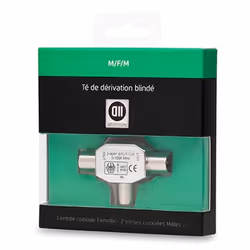Té coaxial - D2DIFFUSION - 9.52 mm - Blanc - A sertir
