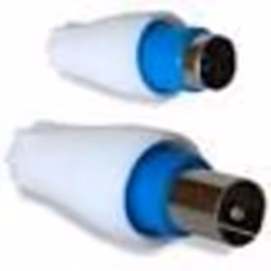 Fiches coaxiales - D2DIFFUSION - 2 mâle + femelle 9.52 mm - Couleur blanche - Autres câbles