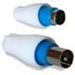 Fiches coaxiales - D2DIFFUSION - 2 mâle + femelle 9.52 mm - Couleur blanche - Autres câbles