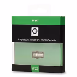 Adaptateur F femelle - D2 Diffusion - Câbles et adaptateurs SAT - Gris - Plastique - Prise F femelle