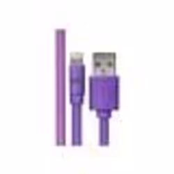 Câble Apple USB/lightning plat Compatible avec iPhone: évite de faire des noeuds 1m Violet - en silicone