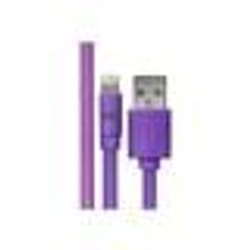 Câble Apple USB/lightning plat Compatible avec iPhone: évite de faire des noeuds 1m Violet - en silicone