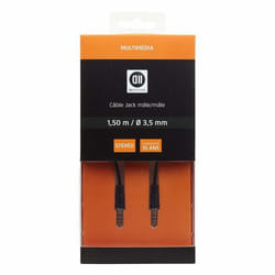 Câble Jack 3.5mm mâle 1.50 m Fiches Or D2 Diffusion