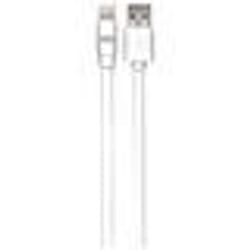 Câble USB/lightning plat compatible avec iPhone: évite de faire des noeuds 1m blanc - en silicone
