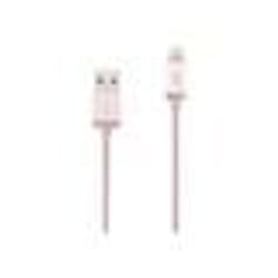Câble USB/Lightning Compatible avec iPhone nylon LED 1m coloris OR ROSE LED rouge = en charge LED verte = chargé