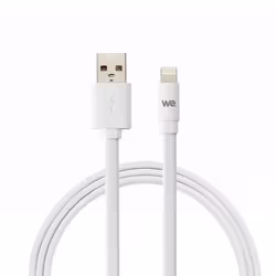 Câble USB/Lightning - WE - Plat - 2m - Silicone - Compatible iPhone et iPad Pro