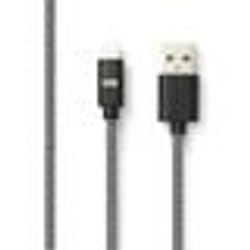 Câble USB - WE - Nylon tressé - 1 mètre - Noir et blanc - Compatible Apple Lightning