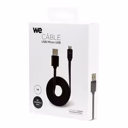 WE WEUSBMICROPLREV100N câble USB 1 m USB 2.0 USB A Micro-USB B Noir