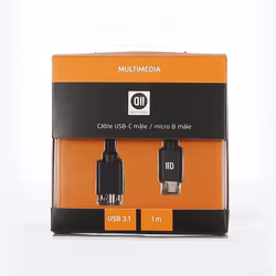 D2 Diffusion D2USBCMICROB100N câble USB 1 m USB 3.2 Gen 2 (3.1 Gen 2) USB C Micro-USB A Noir