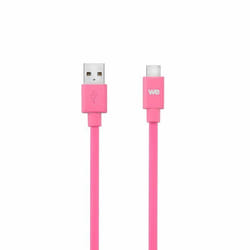 WE Câble Plat USB-C vers USB 1m pour Samsung S8/S9/S10 MacBook Pro Google Pixel/Chromebook Huawei P20/P30 Xiaomi - Fuschia