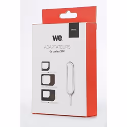 Kit Adaptateurs Carte SIM WE - Nano Micro SIM Standard - Pointe Aiguille Métal