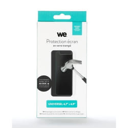 WE Verre trempé UNIVERSEL 4.7 à 4.9: Protection écran - anti-rayures - anti-bulles dair - ultra-résistant - dureté 9H Glass