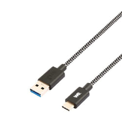 WE Câble Tréssé USB-C vers USB 2m pour Samsung S8/S9/S10 MacBook Pro Google Pixel/Chromebook Huawei P20/P30 Xiaomi - Noir et