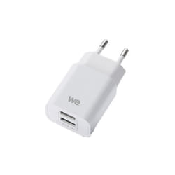 Chargeur Secteur Adaptateur USB Universel WE - 2 Ports USB-A - Blanc - pour Apple iOS Android Huawei Honor