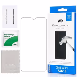 Film de Protection décran - WE - Samsung Galaxy A02S - Verre Trempé - Anti-Rayures - Ultra Résistant