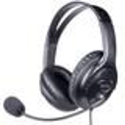 WE Casque micro filaire JK+USB micro pivotantarceau réglable connecteur jack 3.5mm+adap USB - Noir