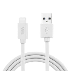 Câble USB vers Lightning en Silicone - WE - 2 Mètres - Charge et Synchronisation des Données - Blanc