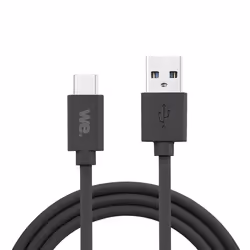 WE Câble USB vers USB-C en Silicone Charge Rapide de 1 Mètre USB 3.2 gen 1 (USB 3.0) Charge et Transferts de Données - Noir