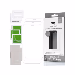WE PACK 3 verres trempés IPHONE 12 / 12 PRO : 3 Protections décran - anti-rayures - anti-bulles dair - ultra-résistant - dure ...