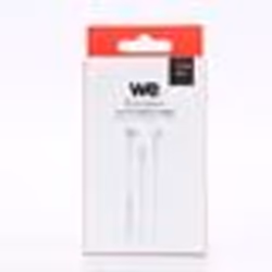 Ecouteurs WE avec connecteur USB-C de couleur blanche Câble 120 m. Bouton multifonction et microphone intégré pour appels