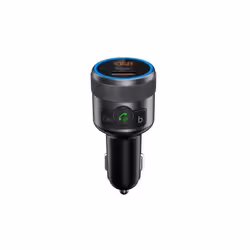 Transmetteur FM Bluetooth V5.1 avec port USB (QC 3.0 18W) et USB-C (PD24W) finition métalique