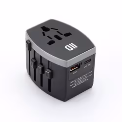 Adaptateur de voyage universel - Blanc - Fast charge 30W - 1 port USB A - 1 port USB-C - Multi-pays