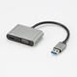 Adaptateur USB 2.0 male / HDMI F + VGA F HDMI 1920*1080P adaptateur USB-C mâle/USB A femelle inclus boîtier métal