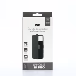 Etui folio - WE - iPhone 16 Pro - Fermeture magnétique - Anti-chocs - Porte-cartes