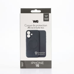 Coque de protection - WE - iPhone 16 - Silicone rigide - Effet mat - Toucher doux