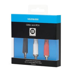 Câble Jack 35mm - D2 Diffusion - 2 RCA mâle - 05m - Haute qualité - Audio