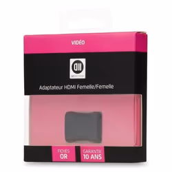 Adaptateur HDMI - D2DIFFUSION - Femelle/Femelle - Noir - Plaqué Or - Vidéo