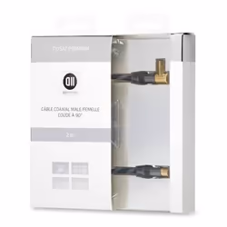 Câble coaxial - D2DIFFUSION - 2m - Mâle/Femelle - Écran - Noir