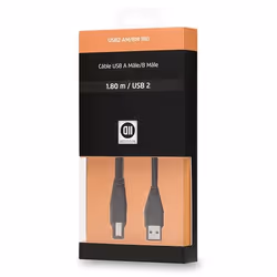 D2 Diffusion D2USBAB180 câble USB 1,8 m USB 2.0 USB A USB B Noir
