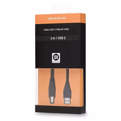 D2 Diffusion D2USBAB300 câble USB 3 m USB 2.0 USB A USB B Noir