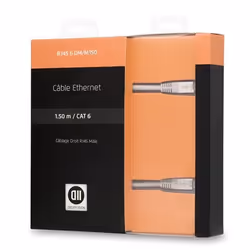 Câble réseau - D2DIFFUSION - RJ45 droit male - 15m - CAT 6 - Noir