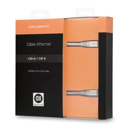 Câble réseau - D2DIFFUSION - RJ45 droit male - 15m - CAT 6 - Noir
