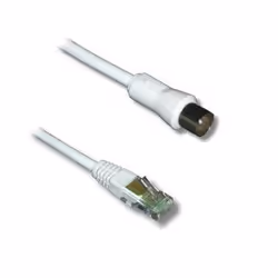 Lineaire TVRJD, 2 m, RJ-45, Coaxial, Blanc