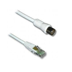 Lineaire TVRJD câble coaxial 2 m RJ-45 Blanc