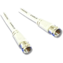 Câble antenne LINEAIRE - fiche F mâle / mâle 3m - Blanc